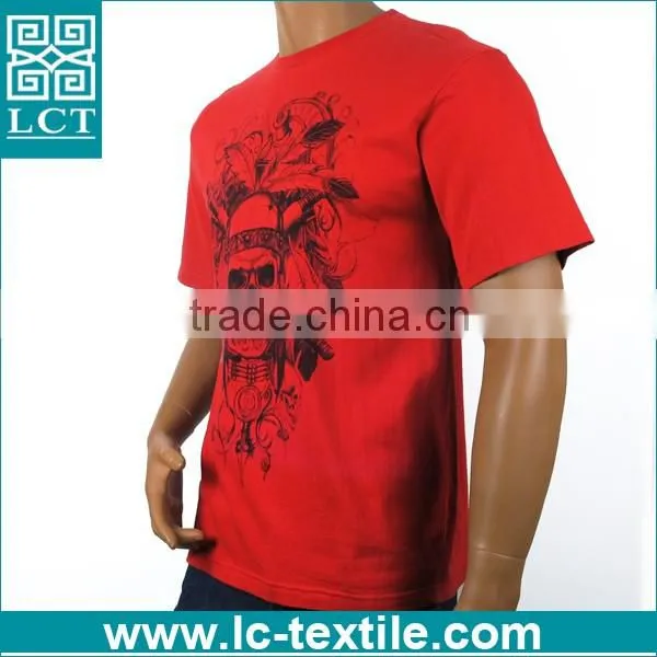 custom Burning Skull Head design print red elegant tshirt