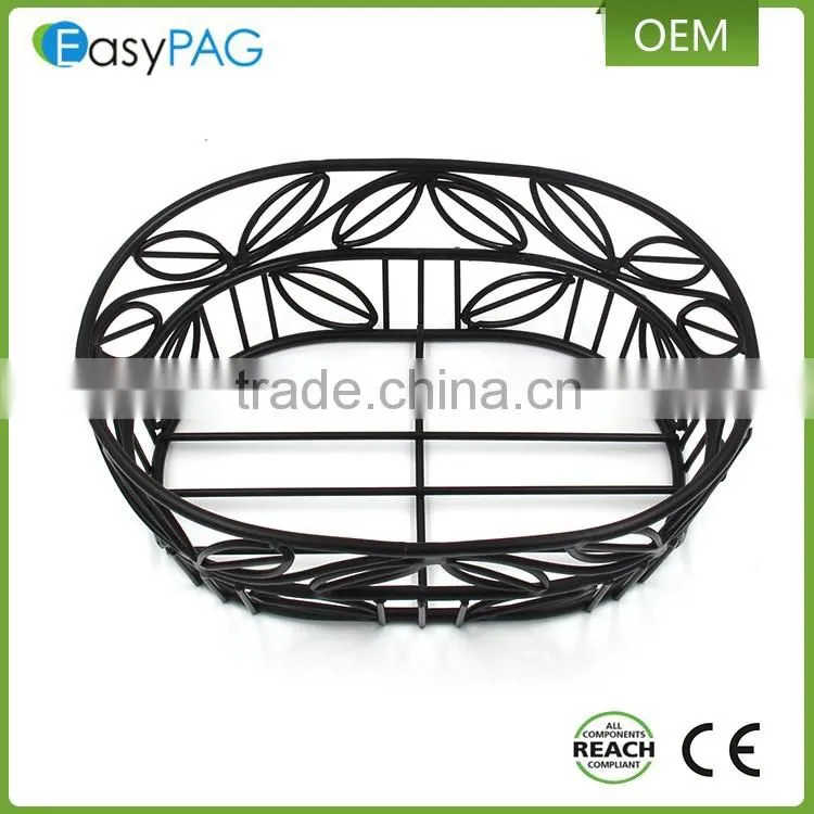 Wholesale cheap price leaves shape carbon steel metal wire bread basket