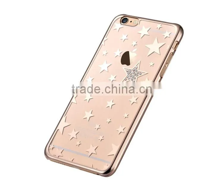 Fashion Design Twikle Star Crystal Electroplating PC Back Cover Case for iPhone 6/6s Plus