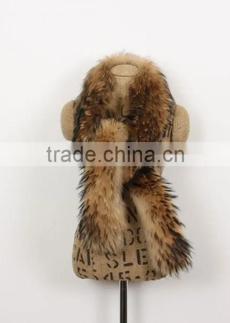 2015 long racoon fur scarf for women