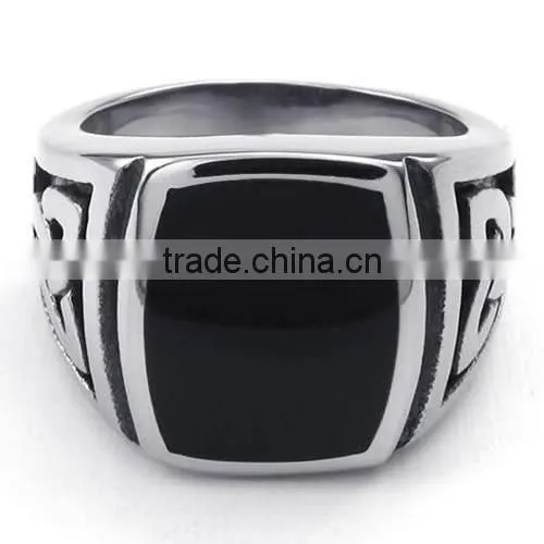 Jingli Jewelry stainless steel cast cuban curb link mens rings (HF-010)