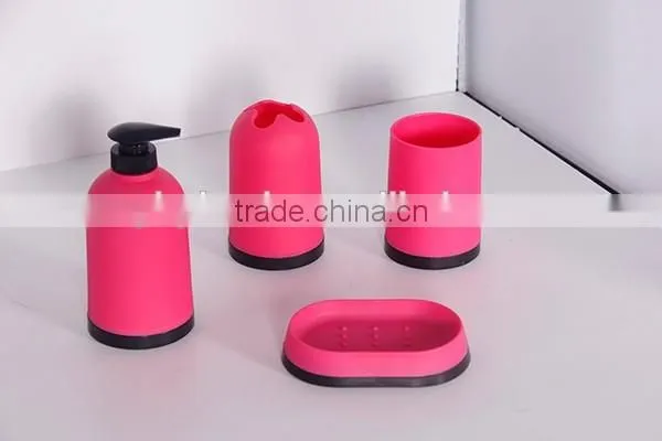 Colourful eco-friendly pp lime green bathroom accessories set