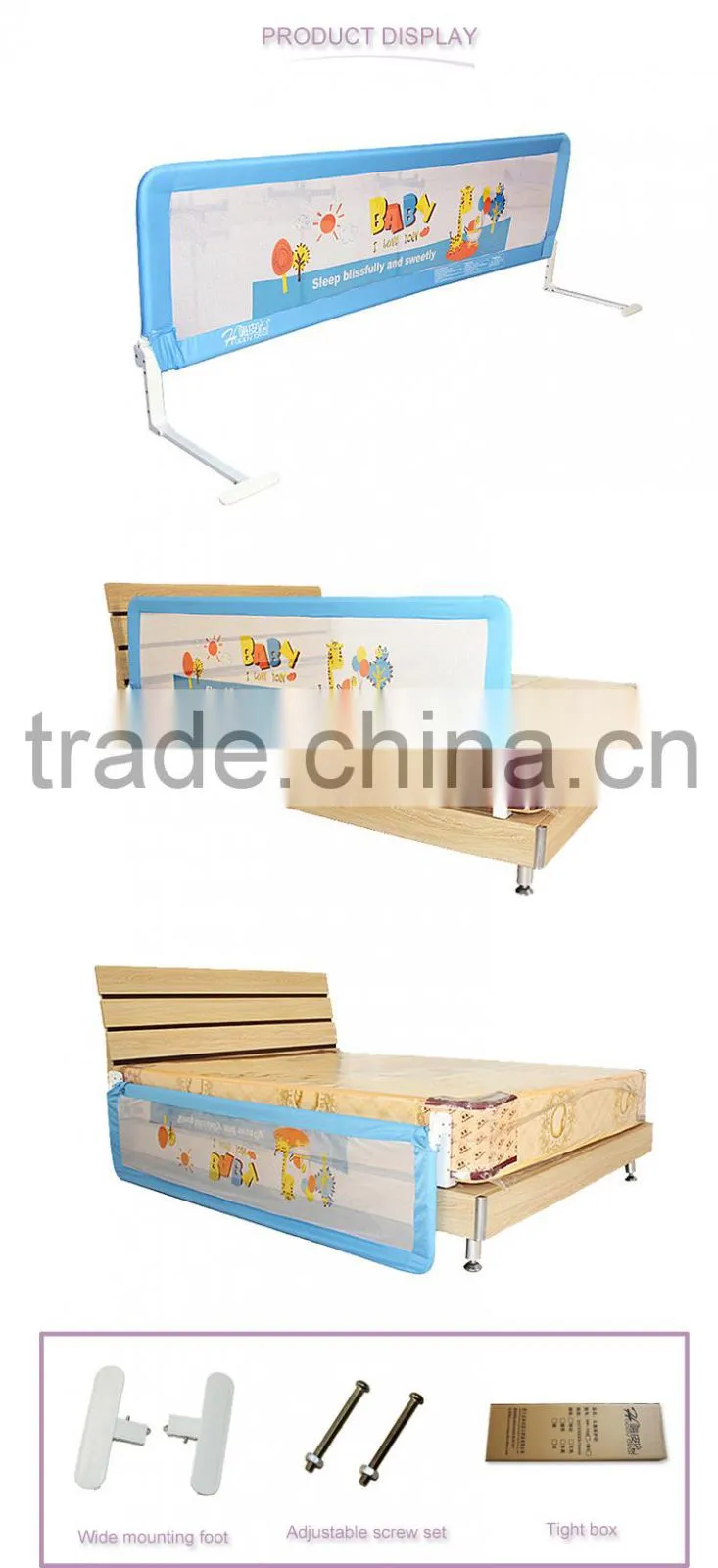 Quality Assurance Baby Safety Care Products Baby Bed Rail Protection Rail With Custom Printing