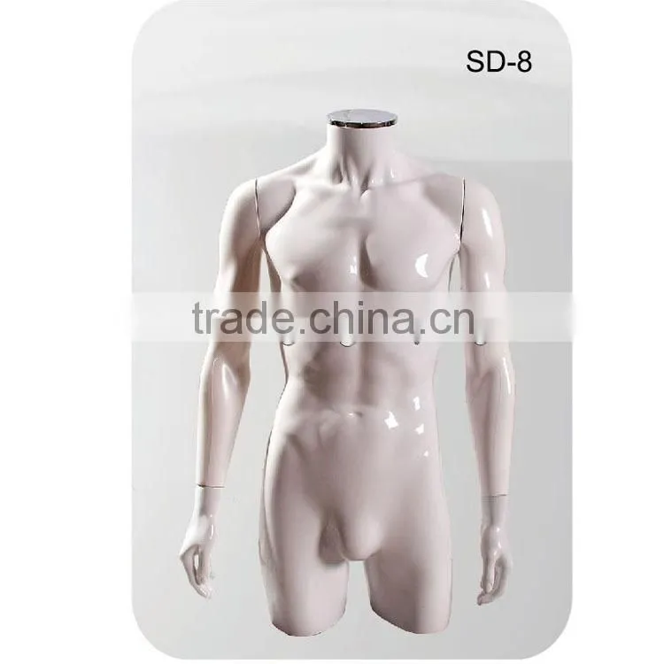 dress form white glossy PP male adult mannequin