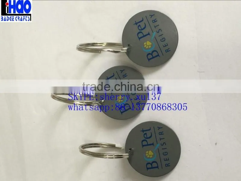 Custom round shaped aluminum Hanging nameplate hang tag design