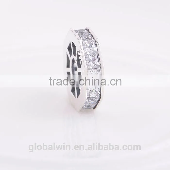 Antique Silver Charms Crystal Silver Beads wheel Jewelry Charm Wholesale