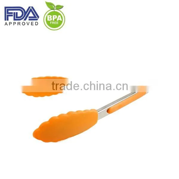 Silicone small kitchen food tong, bread tongs, mini food tongs best seller