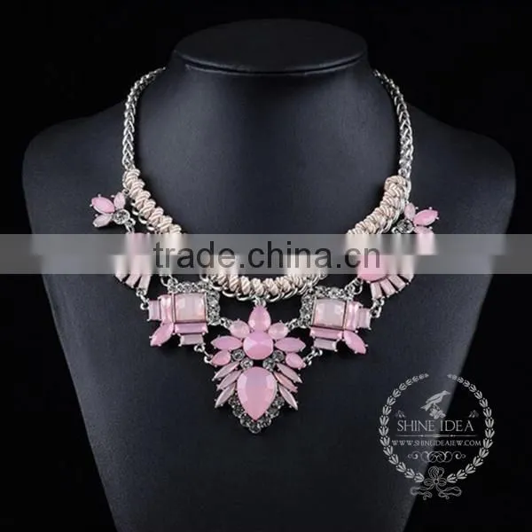 high quality crystal chunky statement necklace tin alloy fashion women pendant necklace 6390071