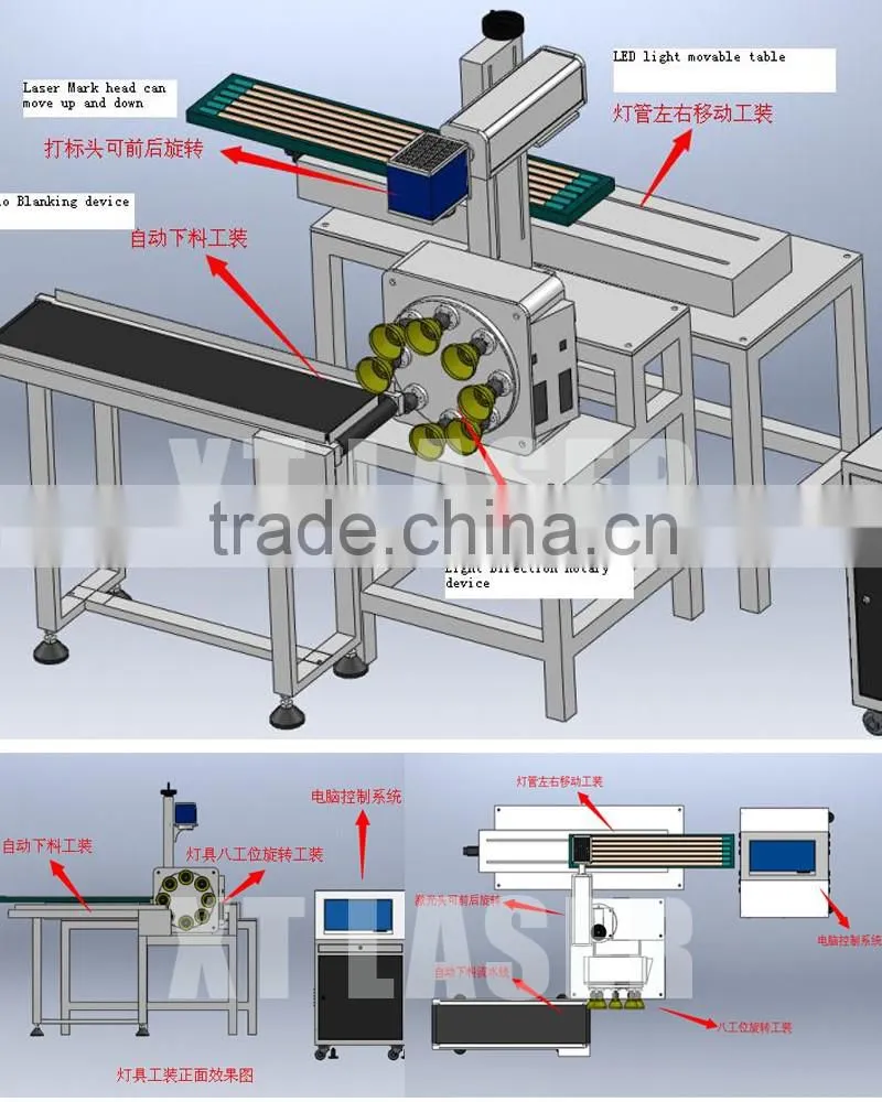3040 cnc large size 3d laser marking machine