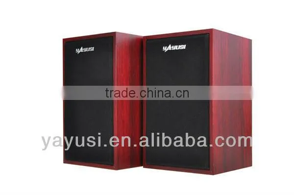 Active Type and 2( 2.0) channels Wooden Case Computer Speaker