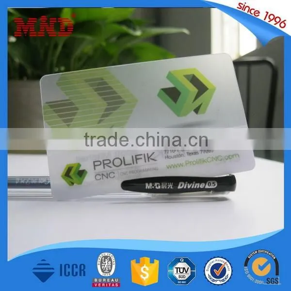 MDP419 CMYK full color plastic clear card/transparent business card
