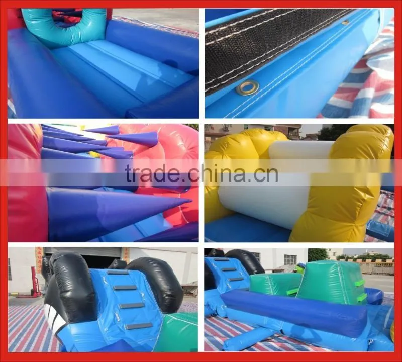 New 2016 shark inflatable obstacle course/ outdoor inflatable obstacle course