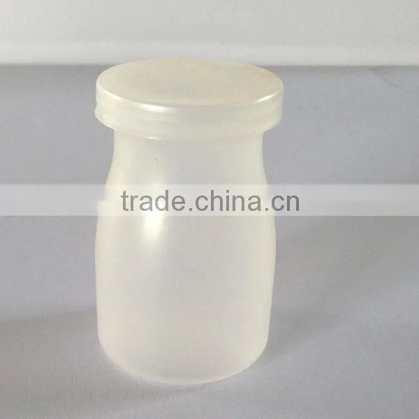 Hot sale plastic with plastic lid pudding bottle