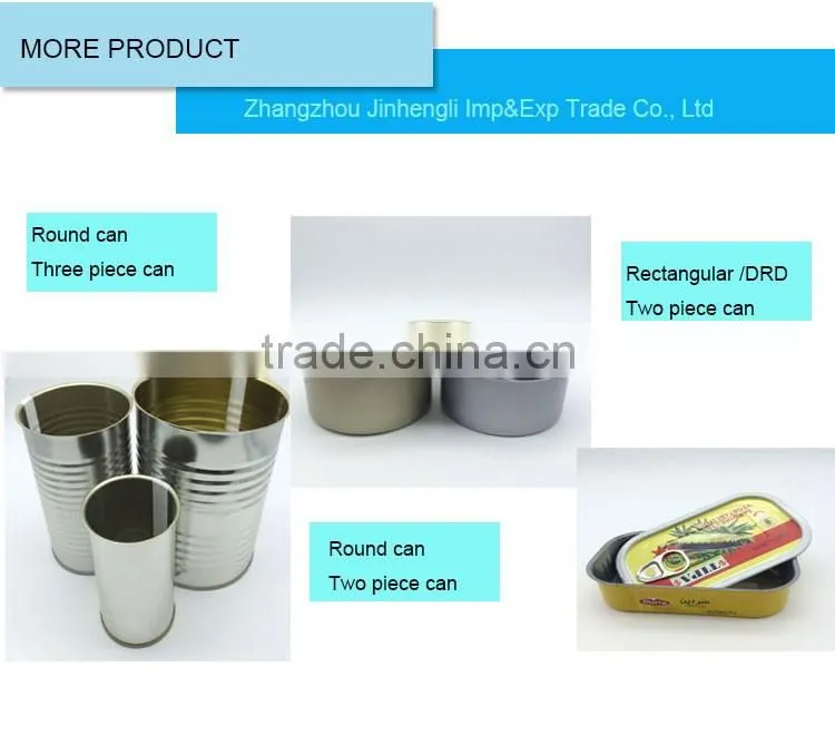 DRD two piece tin cans for food canning