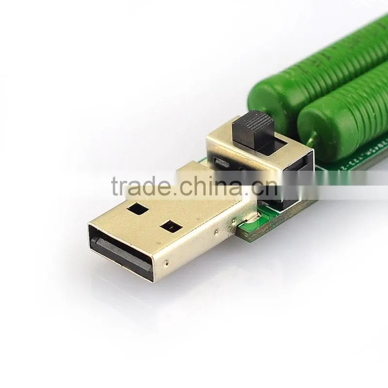 2A 1A design USB Interface Mini Discharge Load Resistor with Switch