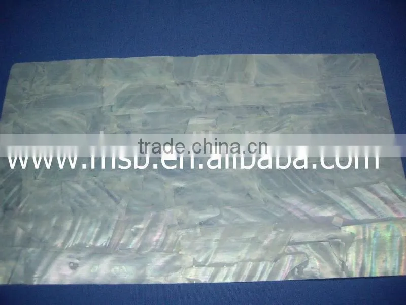 4 wide band white freshwater shell veneer