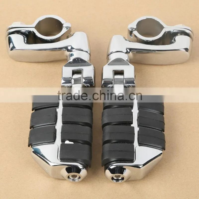 32MM Universal Long Angled Highway FootPeg Mount For Kawasaki Harley Suzuki Bar