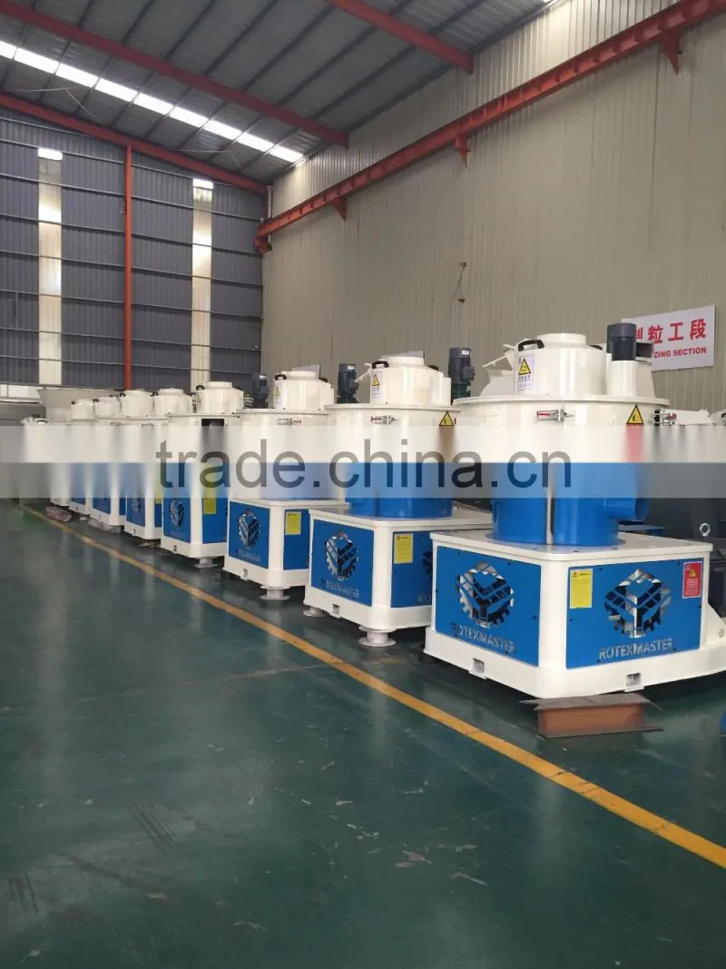 ROTEX Efficient 90kw Sawdust Rubber Wood Pellet Machine with Automatic Lubrication