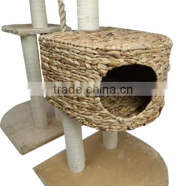 China Wholesale S&D Handmade Pet Toys Products Eco-friendly Rattan Cat Tree
