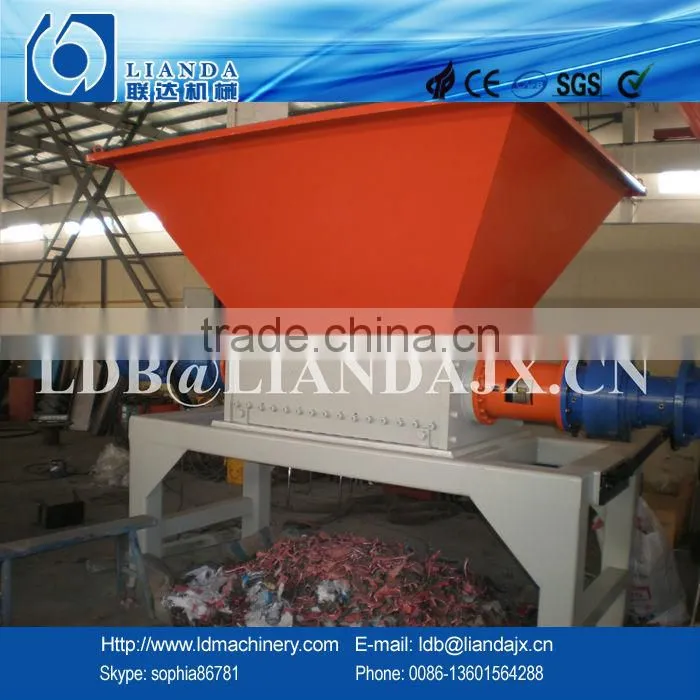 Waste plastic big materials twin shaft shredder