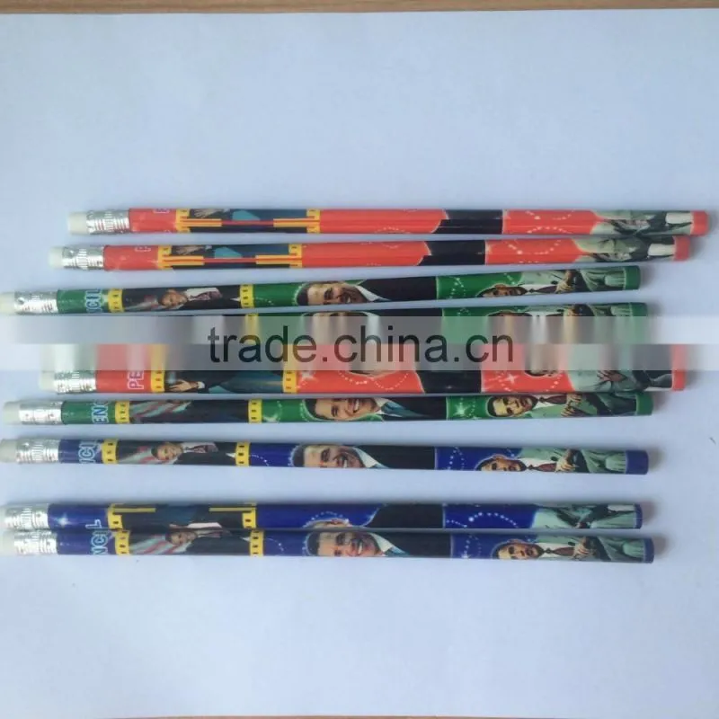 Custom wholesale cheap pencils eraser wooden standard pencils