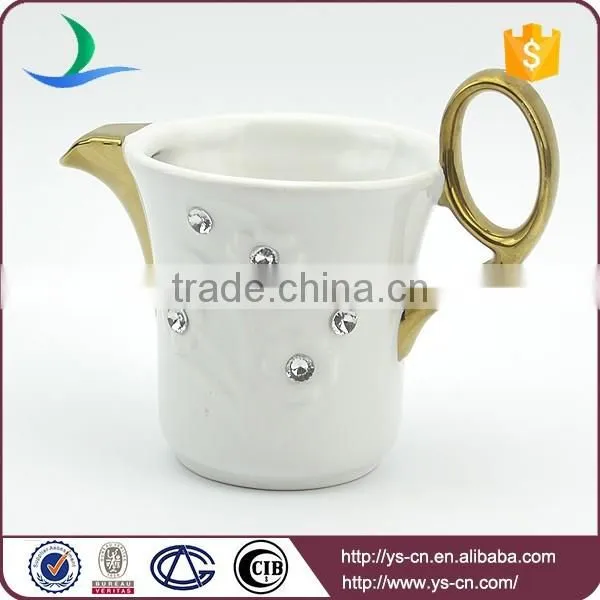 Ceramic tableware set round gold plating fancy tea set