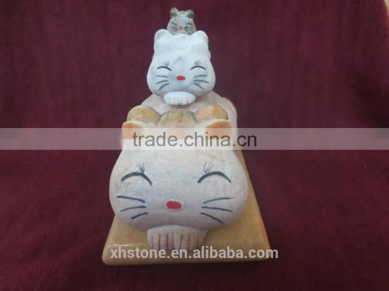 Little tiger stone craft with hand carving