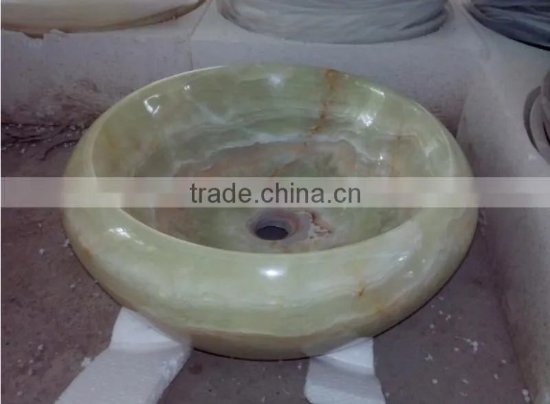 Green onyx marble bathroom sink with competitive price