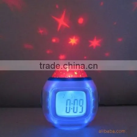 Night Projector and Sound Shooter With 6 Lullabies and 4 Nature Sounds Large LCD Alarm