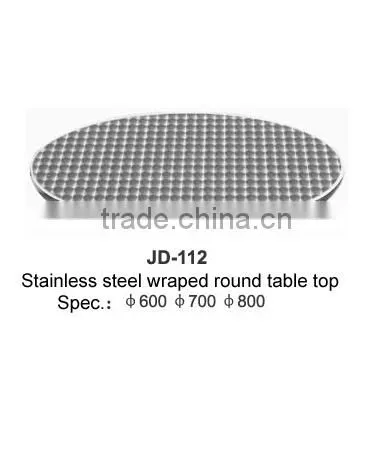 stainless steel wraped round table top for indoor and outdoor