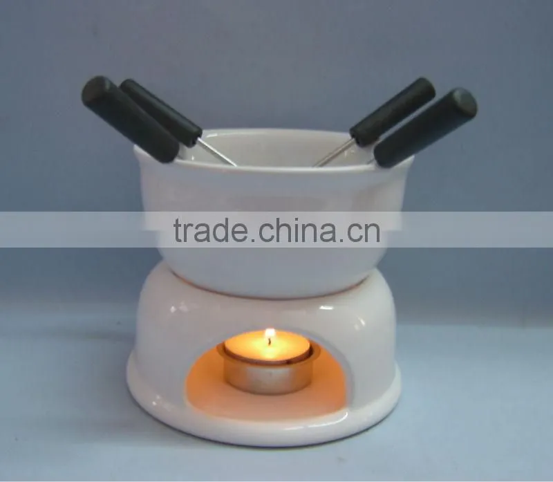 cheap custom chinese ceramic fondue set