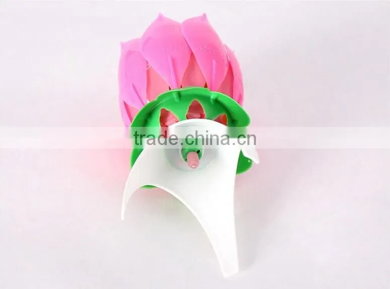 Hot Sale Popular Fireworks Lotus Flower Music Birthday Candle