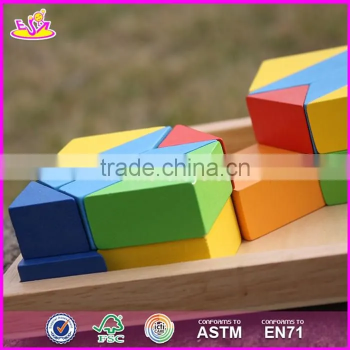 2017 Best design 25 pieces kids educational wooden blocks toys W13A128-S