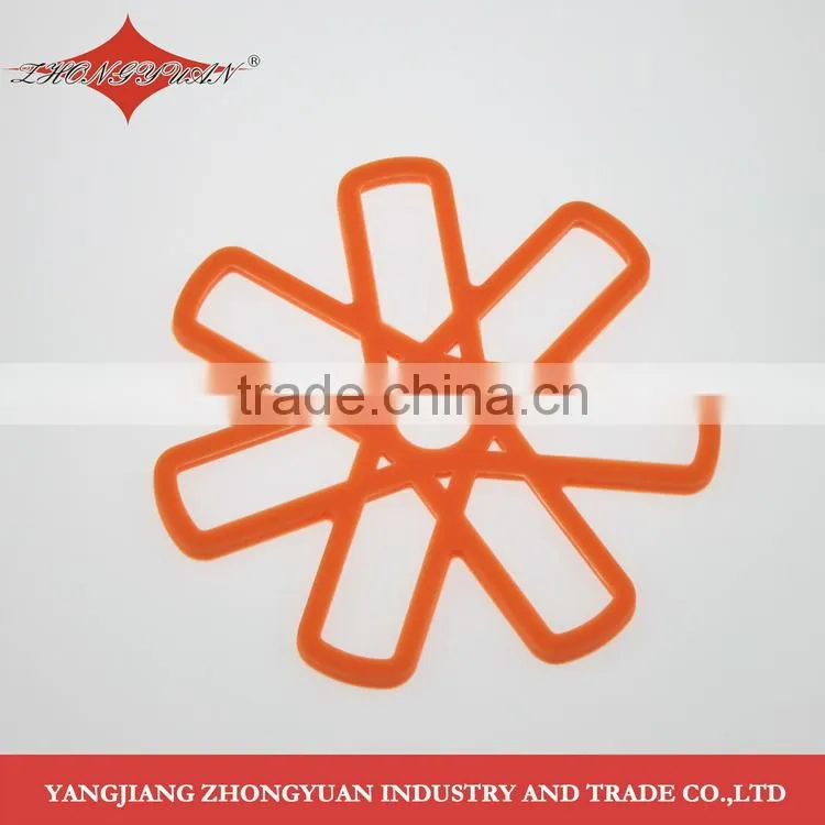 ZY-E3085 High quality flat square cup coaster orange silicone mat
