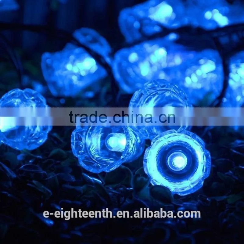2016 Waterproof Solar powered 20LED bell shaped Fairy String Light For Wedding Party Garden Christmas Tree Decoration