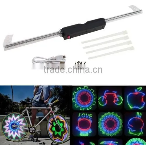 48 Led Colorful Double-Side Display Cycling Bicycle Bike DIY Spoke Wheel Light