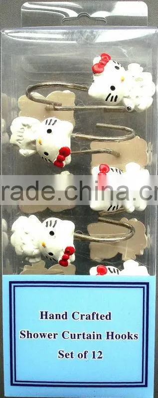 Resin shower curtain hooks