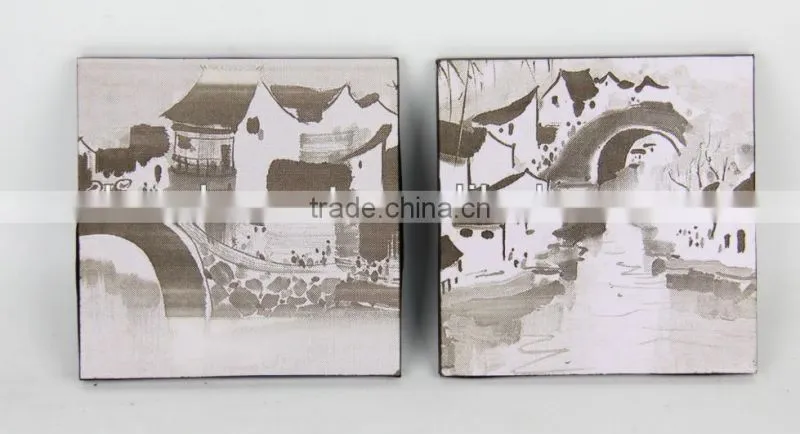 frameless wall hanging painting