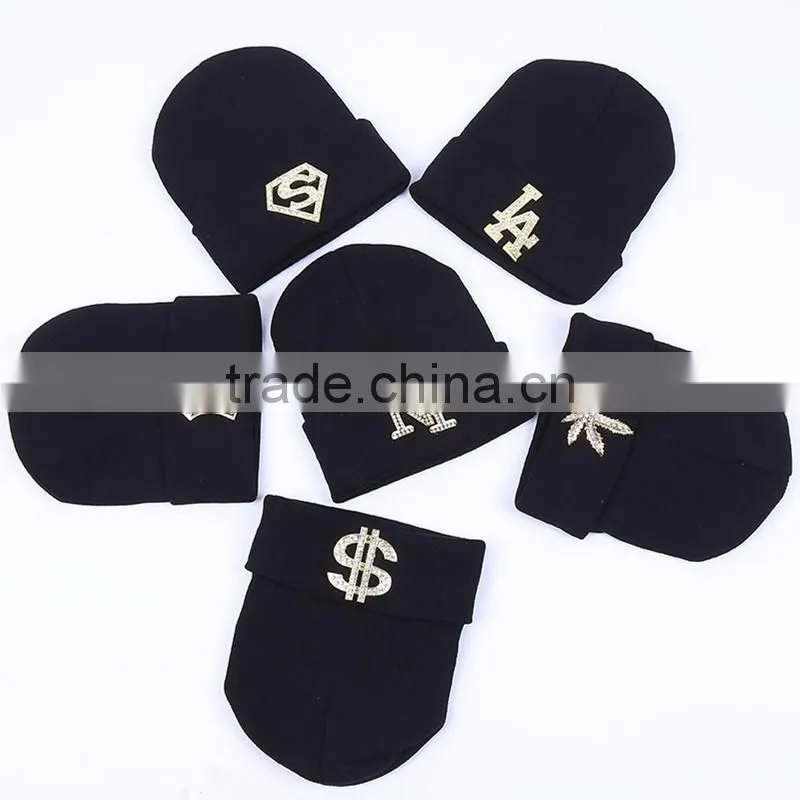 Fashion Hot Drilling CC Winter Beanies With Rhinestone