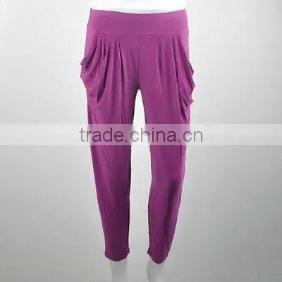women basic slim stretch long casual loose harem capri pants hip-hop leggings