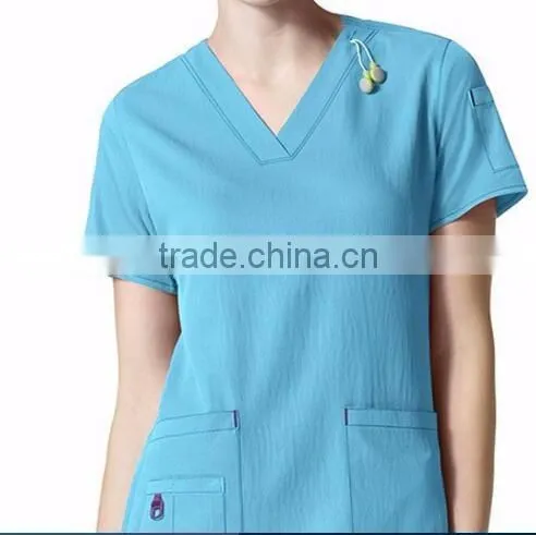 Fabric Knit Worthy Navy Scrub Top