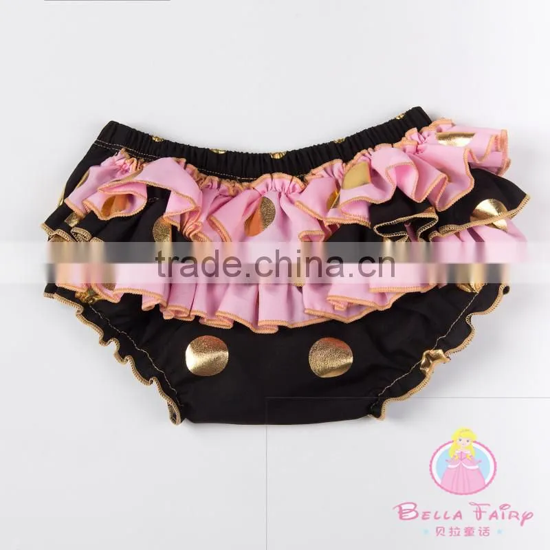 Little Girls Modeling Baby Gold Bloomers Kids Underwear Baby Bloomers Wholesale