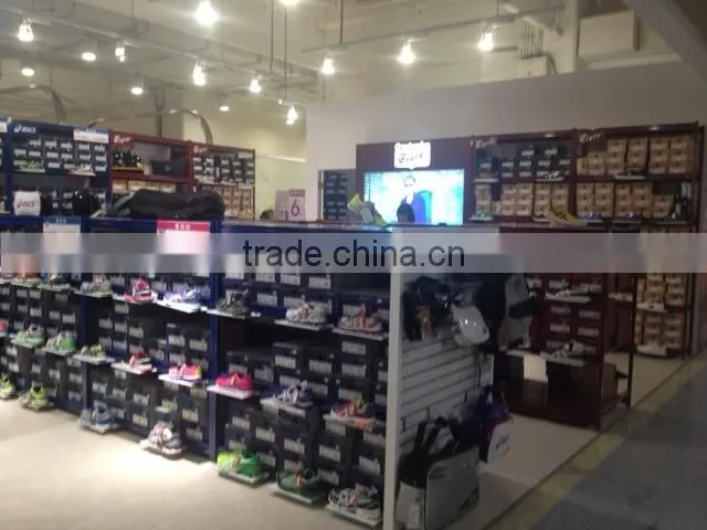 new design metal power coated outlet shelving sport shoe gondola