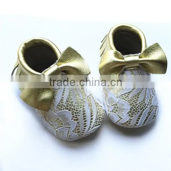 soft sole genuine leather lace baby moccasins