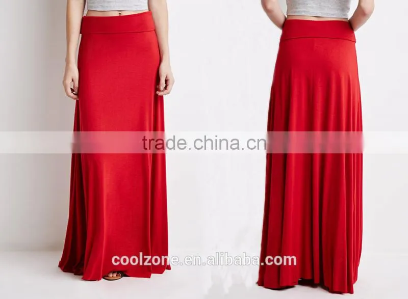 Latest elegant design classic fold-over long skirt/long maxi dress