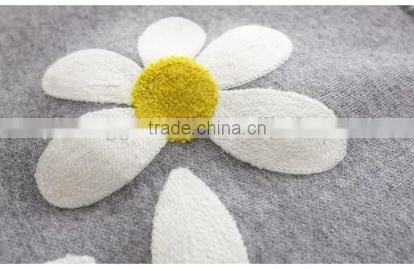 Latest Design Casual Women Grey Flower Print Raglan Sleeve Dip Hem Sweater Design For Women