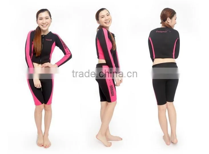 2017 high quality warm diving suit long sleeve wetsuits for women