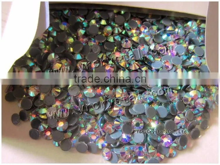 Crystal AB rhinestone ss6,ss8,ss10,ss12,ss16 ,ss20 flat back hot fix rhinestones