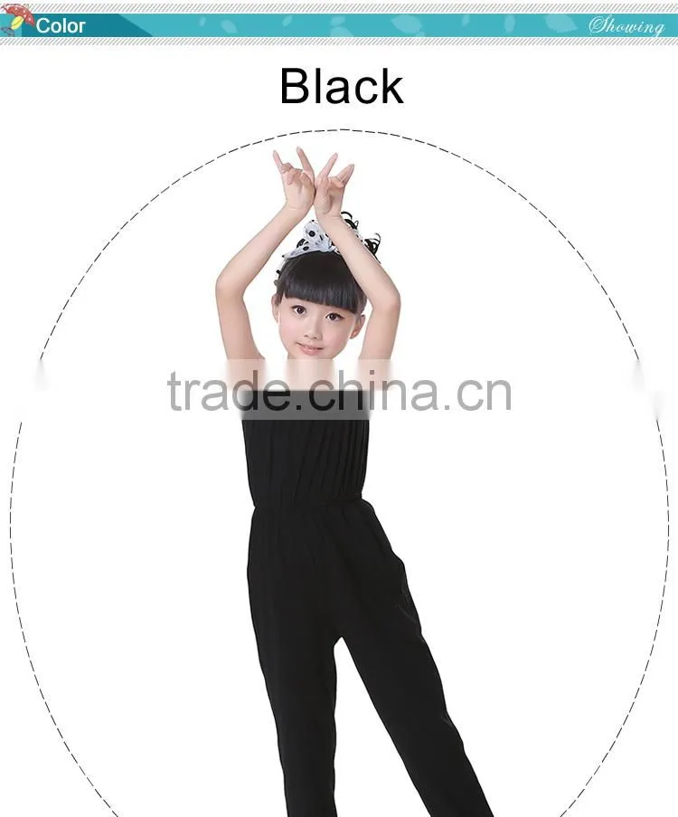 Child Ballet Leotard Jumpsuit Children Cotton Gymnastic Suspenders Pants Training Ballet Dancewear