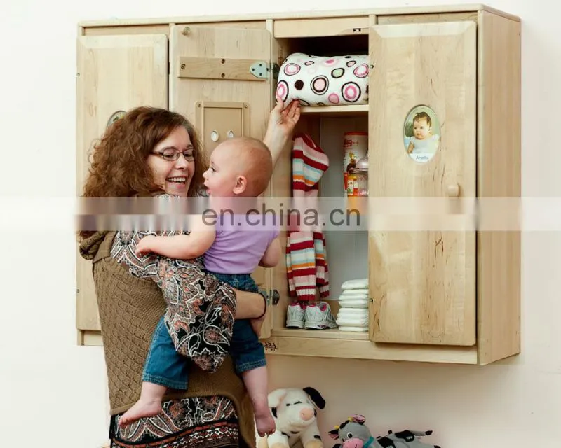 New design Kindergarten Furniture Wooden Children Toy Storage Cabinets